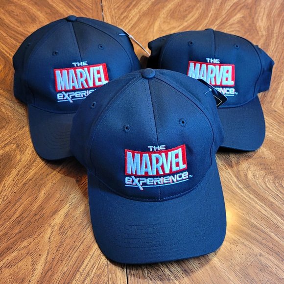 Marvel Other - MARVEL LOGO CAPS BUNDLE (*SMALL FLAWS*) - 3 Adjustable Size Hats